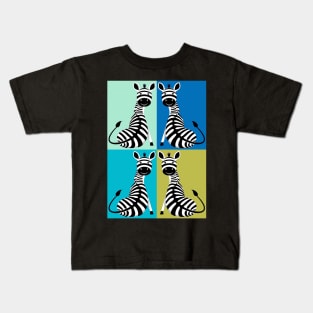 Cool Sitting Zebra Kids T-Shirt